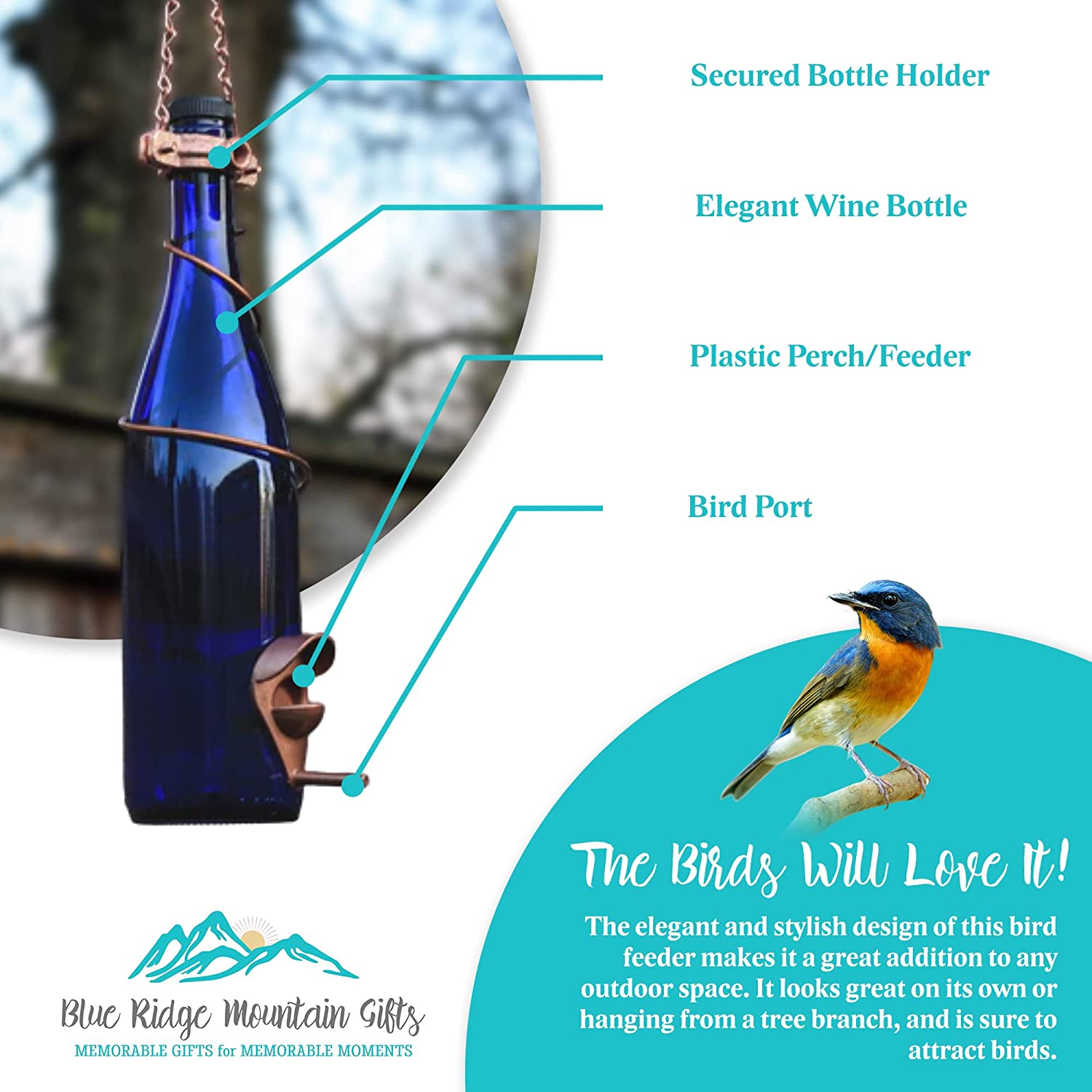 Bird Feeder | 750ml Wine Bottle